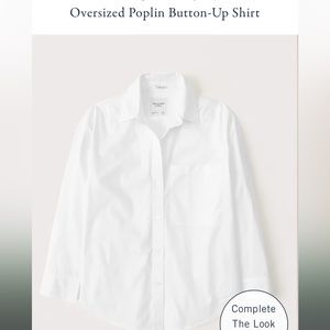 A&F Oversized Poplin Shirt - White